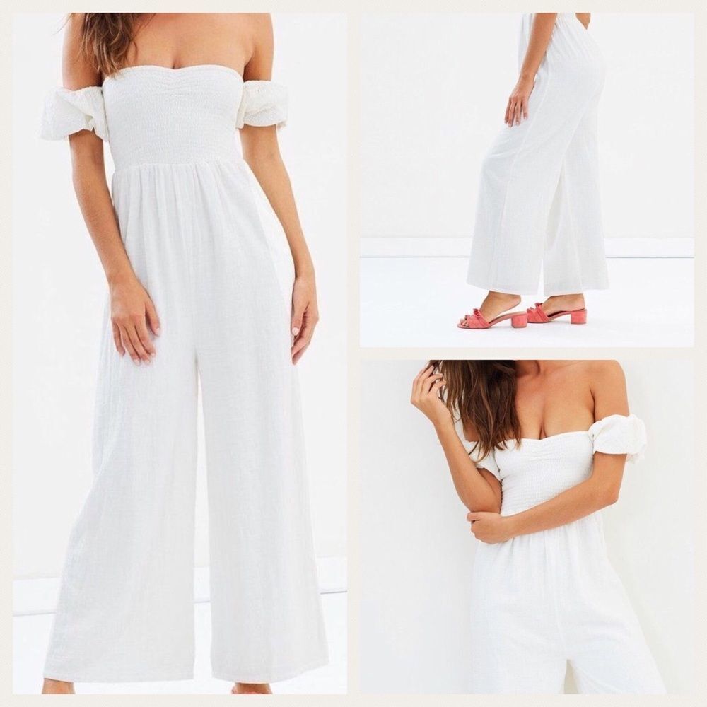 anthropologie Off the Shoulder Jumpsuit